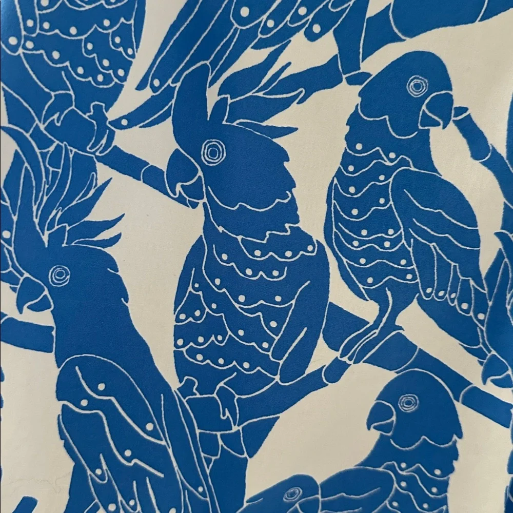 UNTUCKit Womens Jordan Sleeveless Shirt Dress Blue Parrot Print Sz Small Preppy - Picture 4 of 9